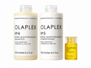 Kit Olaplex Lavagem e Brilho para Cabelos: N° 4, 5 e 7. Shampoo e condicionador para limpar, hidratar e controlar o frizz por até 72 horas. Óleo fortalecedor para adicionar brilho e proteger. Para todos os tipos de cabelo.
